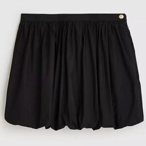 NWT J. Crew Mini Bubble Hem Cotton Poplin Skirt Black sz 4 (Small)